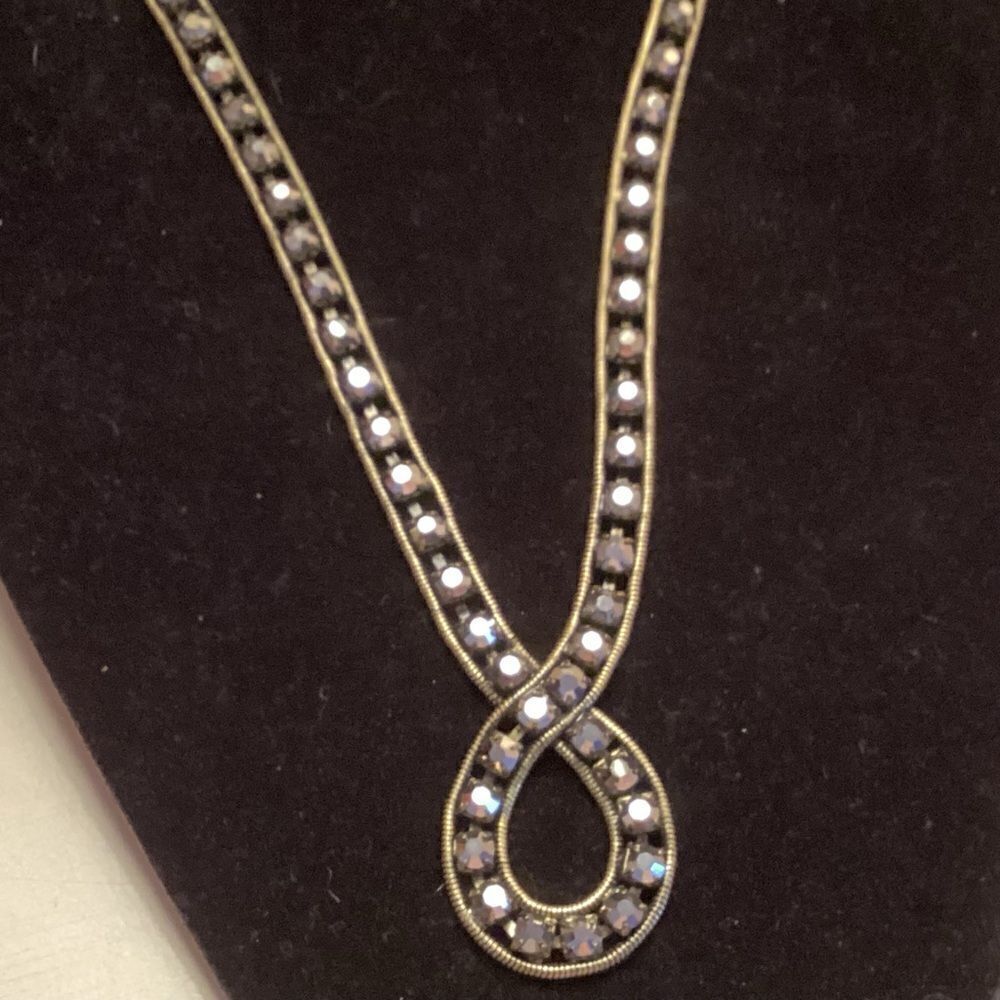 LOGO Brand Goldtone AB Crystals Woven Necklace with Extension
